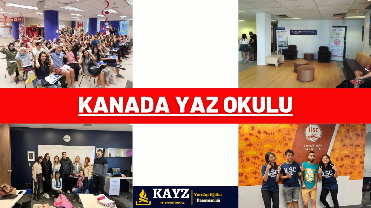 Kanada yaz okulu programı, öğrencilere dil eğitimi alırken Kanada’nın çok kültürlü yapısını keşfetme fırsatı sunuyor. Görselde, ILSC ve Kaplan gibi Kanada'nın önde gelen dil okullarında düzenlenen yaz okulu programına katılan öğrencilerin ders ortamları, sosyal aktiviteleri ve kültürel etkileşimleri yer alıyor.
