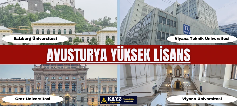 Avusturya Yüksek Lisans - Avusturya Yüksek Lisans Eğitimi Fırsatları Avusturya Yüksek Lisans eğitimi için tercih edilebilecek başlıca üniversiteler arasında Salzburg Üniversitesi, Graz Üniversitesi, Viyana Üniversitesi ve Viyana Teknik Üniversitesi (TU Wien) yer almaktadır.