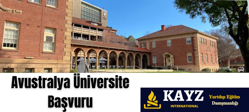 Avustralya Yüksek Lisans Başvurusu 2025 Avustralya Yüksek Lisans Başvuru sürecinde destek almak isteyen öğrenciler için Kayz International Yurtdışı Eğitim Danışmanlığı profesyonel çözümler sunar. Fotoğrafta Avustralya’daki tarihi ve prestijli bir üniversite binası yer almakta, danışmanlık hizmeti görsel olarak vurgulanmaktadır.