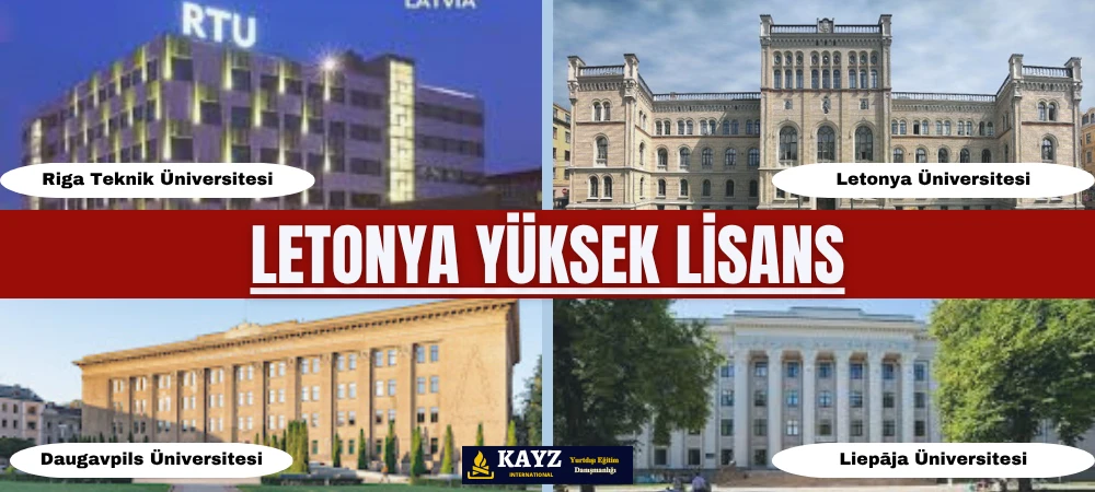 Letonya yüksek lisans programları, uygun maliyetli eğitim seçenekleri, İngilizce dilinde sunulan bölümleri ve Avrupa Birliği üyesi bir ülkede yaşam avantajlarıyla uluslararası öğrenciler tarafından tercih edilmektedir. Görselde yer alan Riga Teknik Üniversitesi, Letonya Üniversitesi, Daugavpils Üniversitesi ve Liepāja Üniversitesi; Letonya’nın akademik açıdan öne çıkan ve yurtdışından gelen öğrencilere açık yükseköğretim kurumlarıdır.