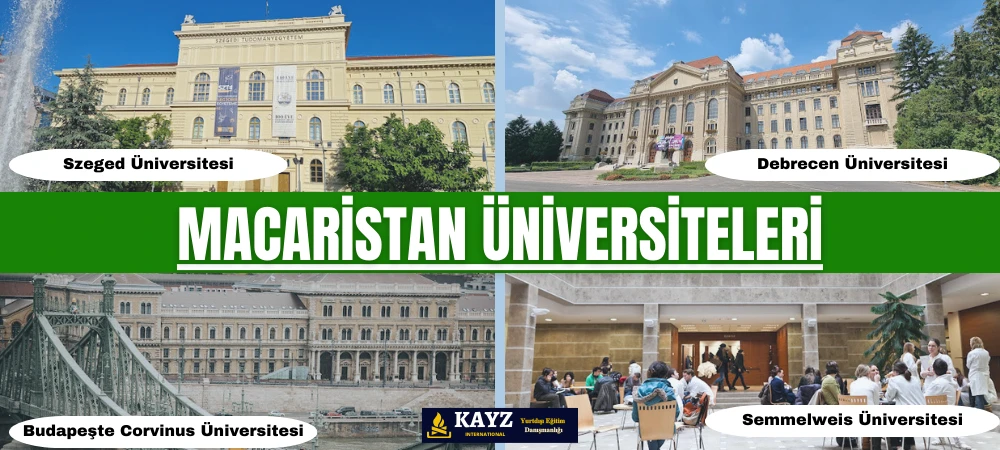 Macaristan’daki en iyi üniversiteler, Budapeşte Üniversitesi, Semmelweis Üniversitesi ve Szeged Üniversitesi kampüs görüntüsü