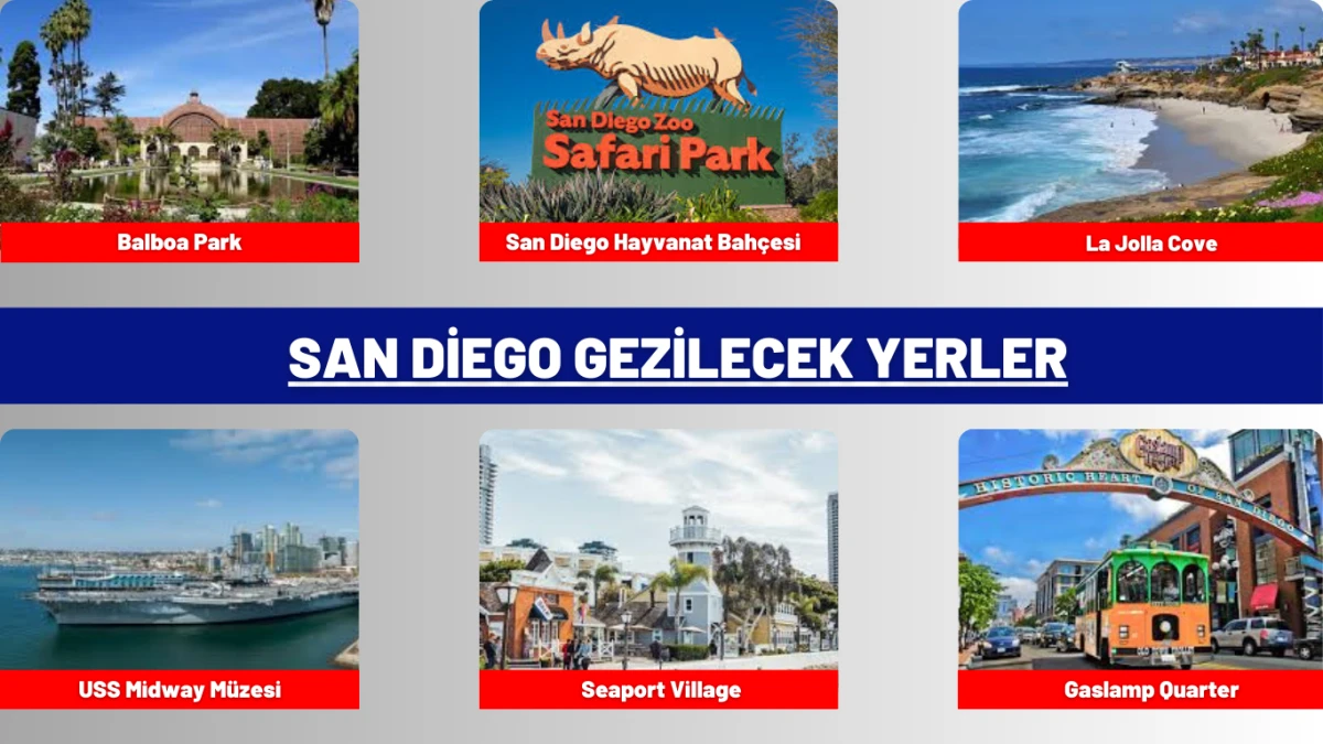 San Diego gezilecek yerler, Balboa Park, La Jolla, San Diego Zoo ve sahil turizmiyle Amerika'nın en güzel şehirlerinden biri.