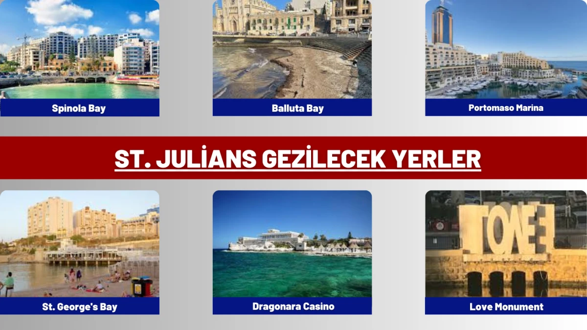 St. Julian’s’da gezilecek yerler arasında yer alan Spinola Körfezi’nin büyüleyici manzarası, Malta’nın en popüler turistik bölgelerinden biri olarak ziyaretçileri kendine çekiyor.