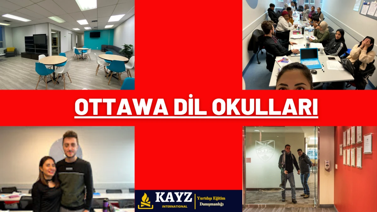 Ottawa'daki en iyi dil okulları, İngilizce ve Fransızca öğrenmek isteyenler için 2025 yılına ait popüler dil kursları ve eğitim merkezlerini gösteren görsel.
