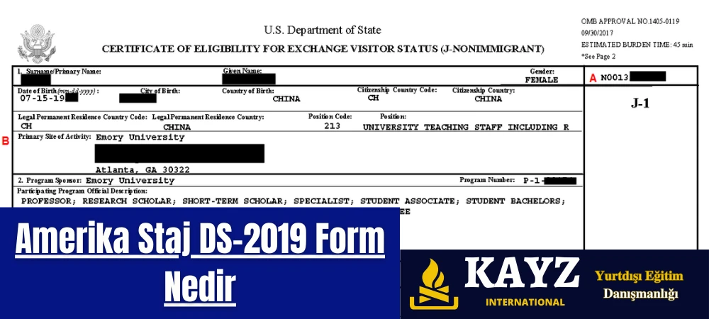 Amerika Staj DS-2019 Form Nedir