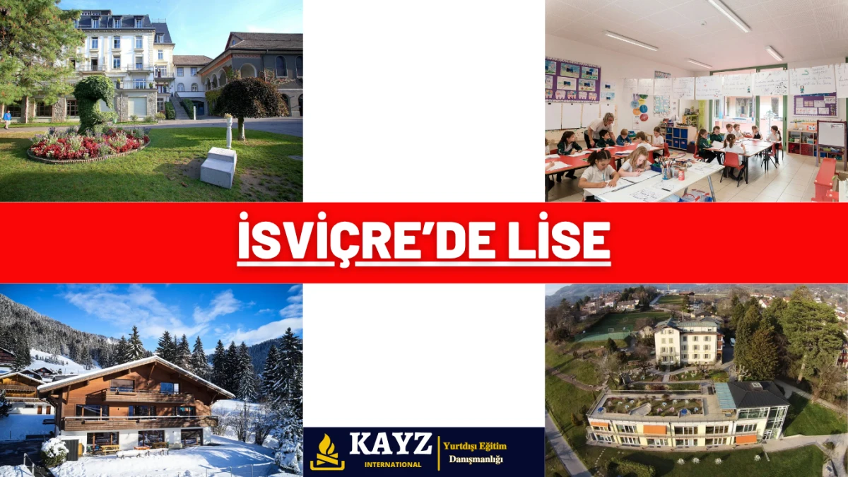 İsviçre’de Lise - İsviçre Lise Eğitimi Fırsatları İsviçre’de Lise eğitimi almak isteyen öğrenciler için hazırlanan bu görsel, ülkenin doğal güzellikleriyle çevrili, modern ve kaliteli eğitim sunan liselerini göstermektedir. Farklı kampüs ortamları, sınıf içi eğitim sahneleri ve mimari çeşitlilik ile İsviçre’deki liselerin uluslararası standartlara uygunluğu vurgulanmaktadır.