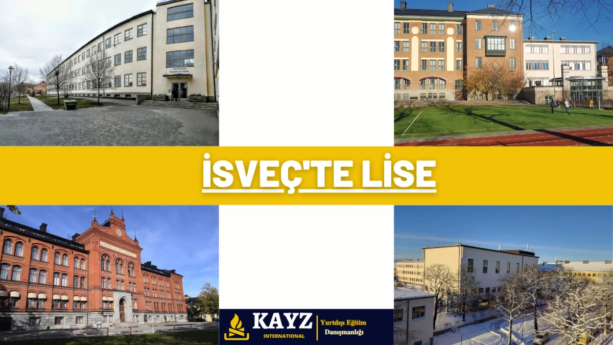 İsveç’te Lise - İsveç Lise Eğitimi Fırsatları İsveç’te Lise eğitimi almak isteyen öğrenciler için farklı mimari tarzlarda, köklü ve modern lise binalarını gösteren tanıtıcı bir görsel. Görseldeki okullar, İsveç’in eğitimdeki yüksek standartlarını ve çevreci, güvenli kampüs ortamlarını yansıtıyor.