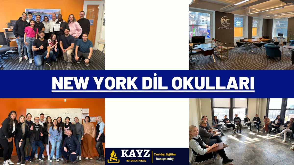New York’taki en iyi dil okulları, İngilizce öğrenmek isteyenler için 2025 yılında popüler kurslar ve eğitim merkezlerini gösteren görsel.